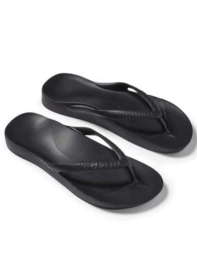 Archies Arch Support Flip Flops Black Mens  14 New With Tags